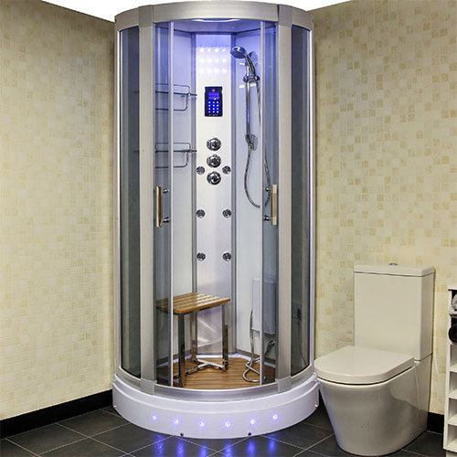 Insignia Steam Shower Cabin With White Backwalls Victorian Plumbing