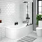Arezzo RH Shower Bath (1700mm J Shaped with Matt Black Screen + Curved Panel) Large Image