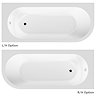 J-Shaped Shower Bath (1700mm with Screen + Curved Panel)  Standard Large Image