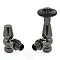 Jaguar Thermostatic Angled Radiator Valves - Black Nickel Large Image