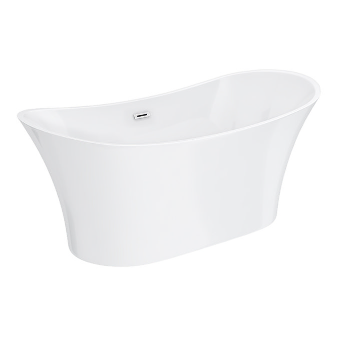 Jardine 1700 Modern Slipper Bath - Double Ended with Chrome Waste