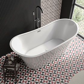 Jardine 1700 Modern Slipper Bath - Double Ended with Chrome Waste