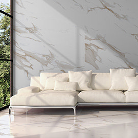 Jardine Gloss Gold Marble Effect Wall & Floor Tiles - 600 x 1200mm Medium Image