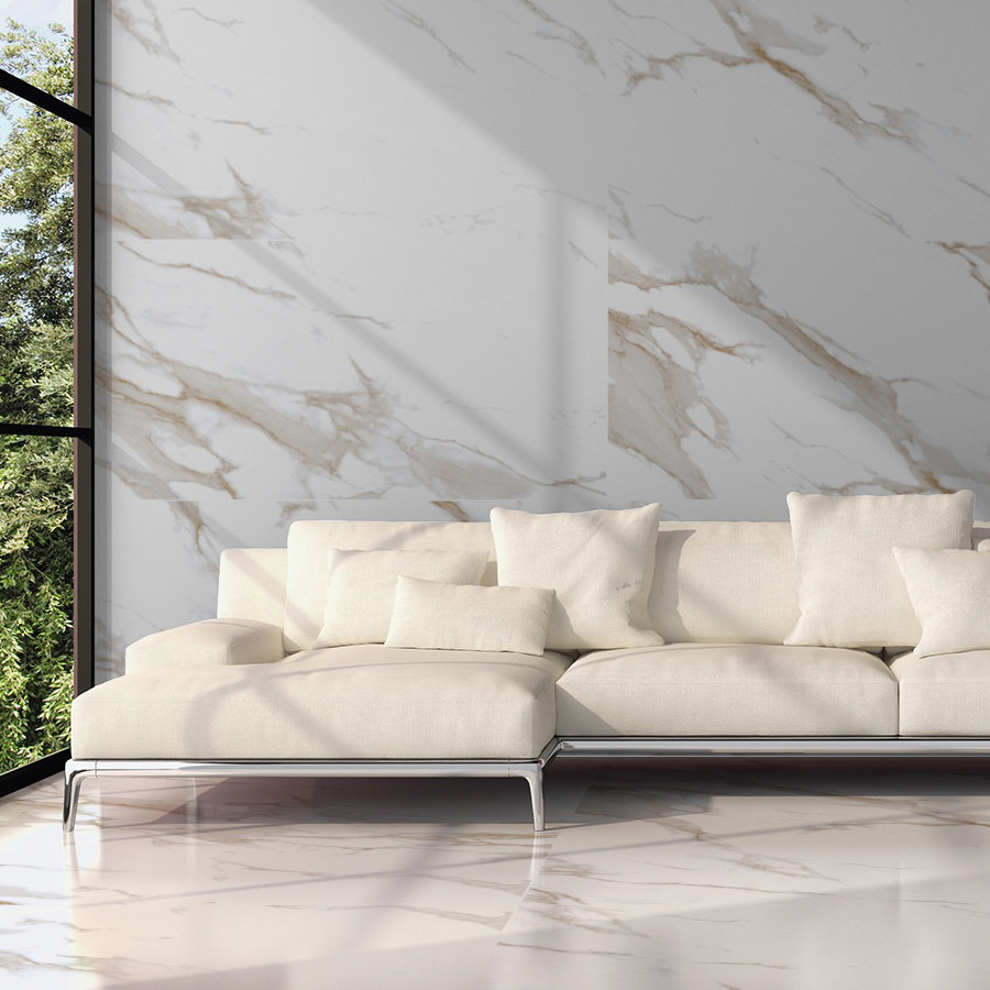 Jardine Gloss Gold Marble Effect Wall Floor Tiles X Mm