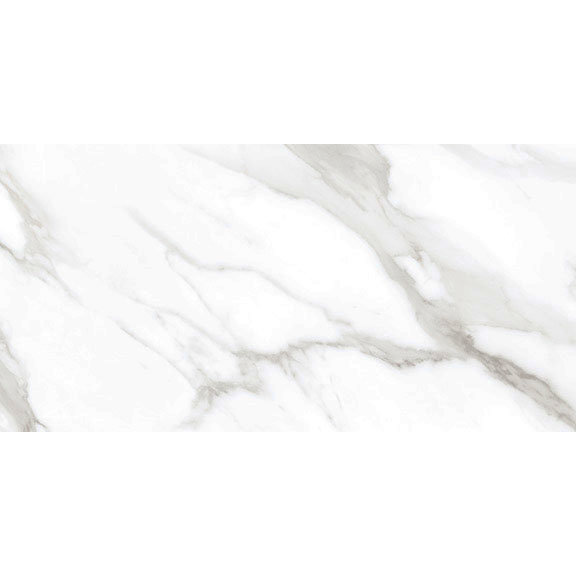 Jardine Gloss White Marble Effect Floor Tiles - 600 x 1200mm Large Image