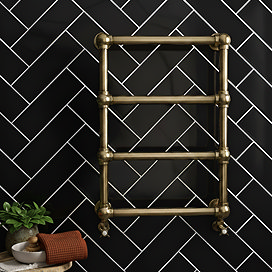 Jasper Metro Gloss Black Flat Wall Tiles - 100 x 300mm