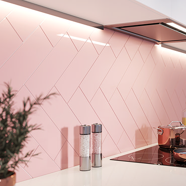 Jasper Metro Pink Flat Wall Tiles - 100 x 300mm  Profile Large Image