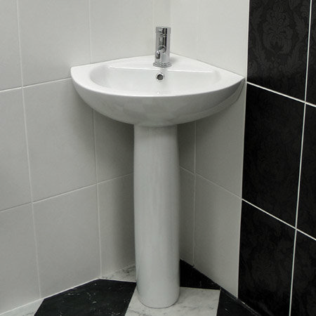 Jena 1TH Corner Basin with Full Pedestal Standard Large Image