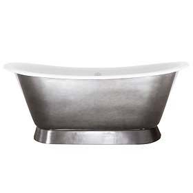 Hurlingham Montreal 0TH Polished Pewter Lustre Cast Iron Roll Top Bath (1680 x 760mm) Large Image