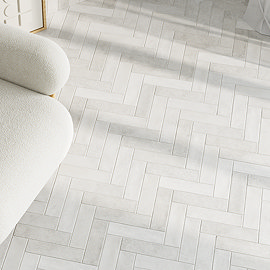 Josefina Matt White Zellige Effect Wall and Floor Tiles - 64 x 223mm