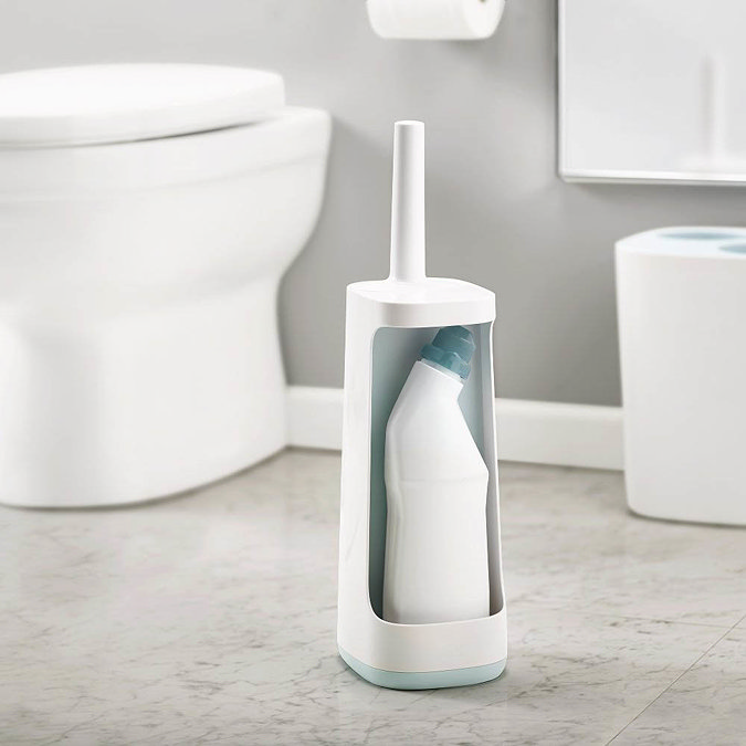 Joseph Joseph Flex Plus Smart Toilet Brush & Holder with Storage Caddy - White/Blue - 70507  Profile