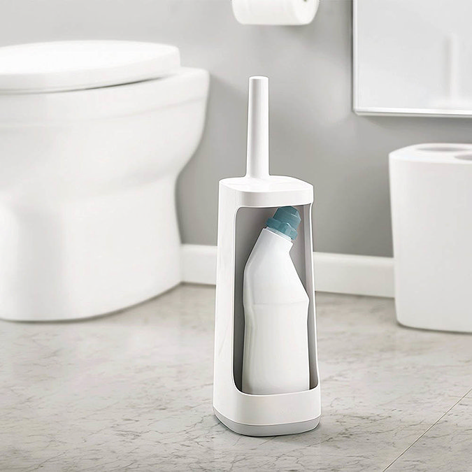 Joseph Joseph Flex Plus Smart Toilet Brush & Holder with Storage Caddy - White/Grey - 70516  Profile
