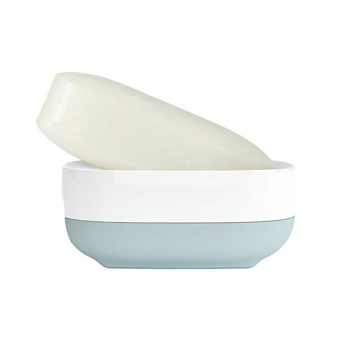 Joseph Joseph Slim Compact Soap Dish - White/Blue - 70502 Feature Large Image