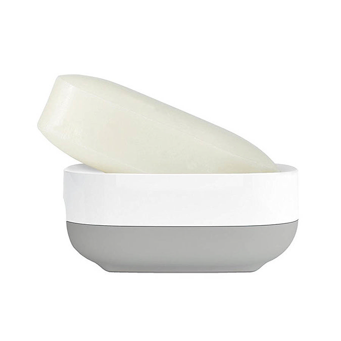 Joseph Joseph Slim Compact Soap Dish - White/Grey - 70511  Profile Large Image