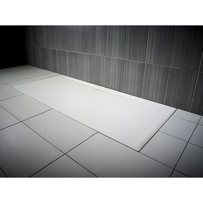 JT Evolved 25mm Rectangular Shower Tray - Mistral Grey  Feature Large Image