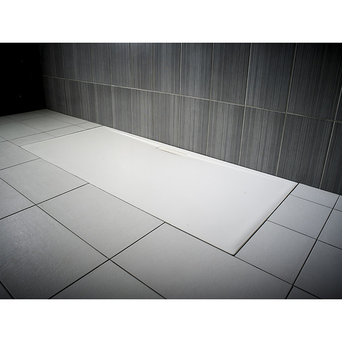 JT Evolved 25mm Rectangular Shower Tray - Pastel Blue Feature Large Image