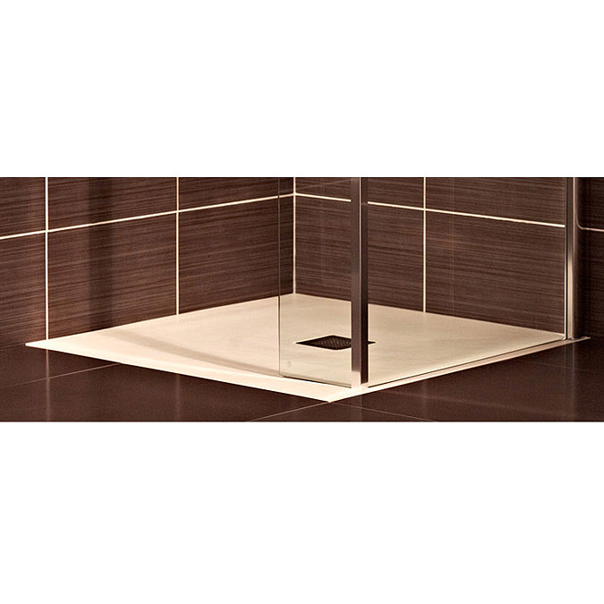 JT Softstone Shower Tray with Colour Matching Grill - White - Various Sizes Feature Large Image