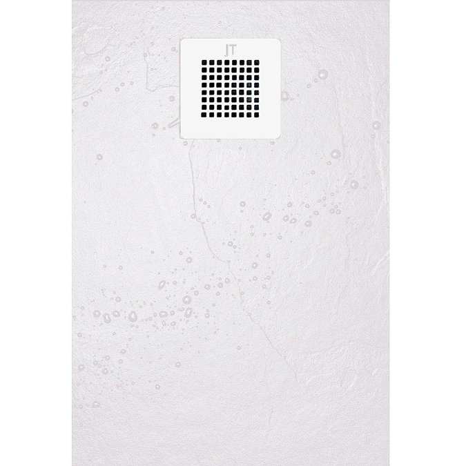 JT Softstone Shower Tray with Colour Matching Grill - White - Various Sizes Large Image