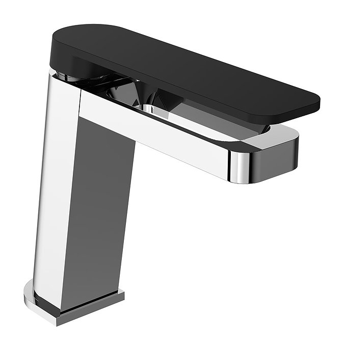 JTP Axel Chrome Single Lever Basin Mixer with Matt Black Handle Large Image