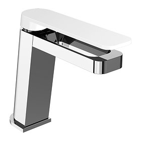 JTP Axel Chrome Single Lever Basin Mixer with Matt White Handle Large Image