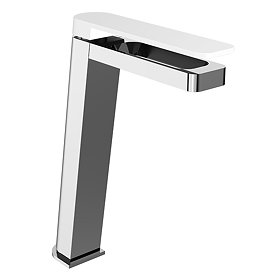 JTP Axel Chrome Tall Single Lever Basin Mixer with Matt White Handle Large Image