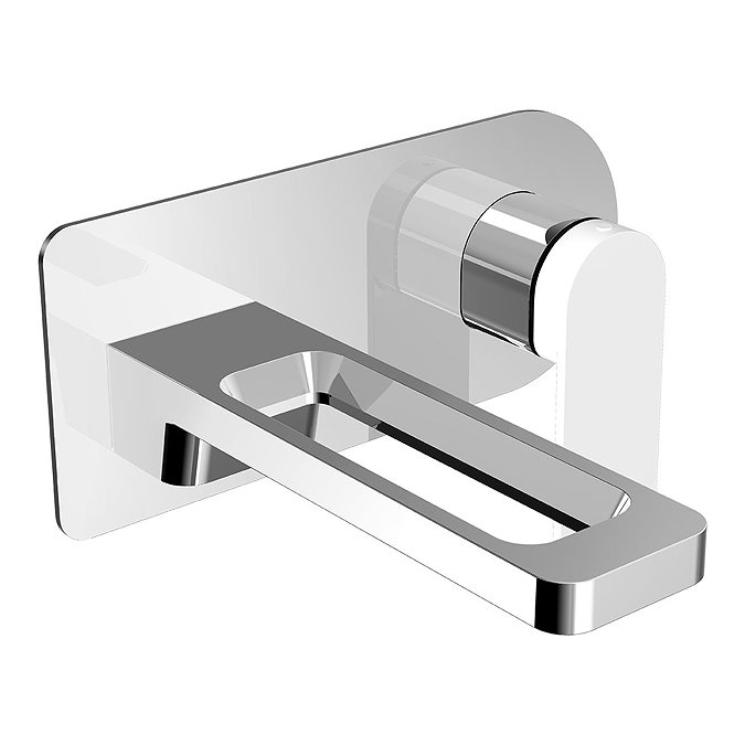 JTP Axel Chrome Wall Mounted Single Lever Basin Mixer with Matt White Handle Large Image