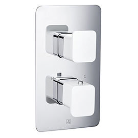 JTP Axel Single Outlet Thermostatic Concealed Shower Valve with Matt White Handles Medium Image