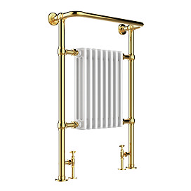 JTP Grosvenor Antique Brass 963 x 673mm Traditional Heated Towel Radiator Large Image