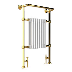 JTP Grosvenor Antique Brass 963 x 673mm Traditional Heated Towel Radiator Large Image