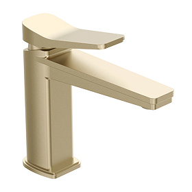 JTP Hix Brushed Brass Single Lever Basin Mixer Large Image