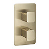 JTP Hix Brushed Brass Single Outlet Thermostatic Concealed Shower Valve Large Image