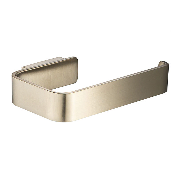 JTP Hix Brushed Brass Toilet Roll Holder