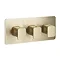 JTP Hix Brushed Brass Triple Outlet Thermostatic Concealed Shower Valve Horizontal Large Image