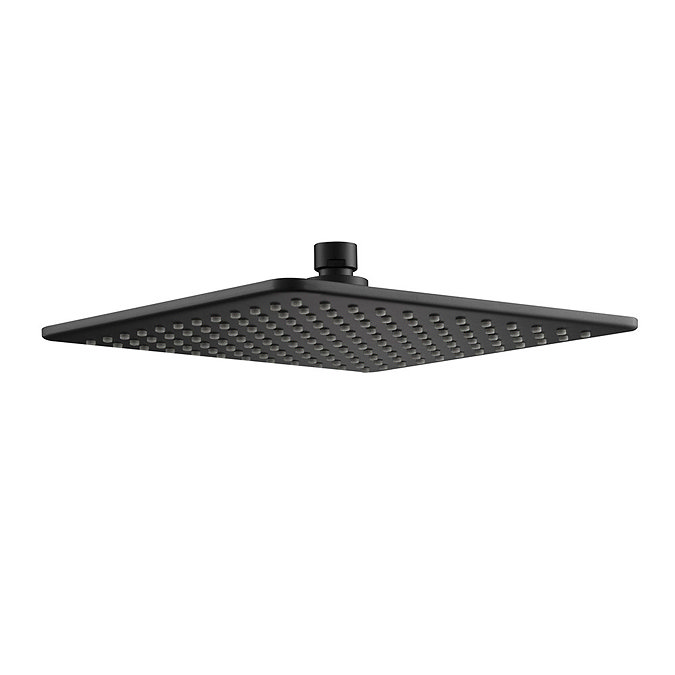 JTP Hix Matt Black 250mm Square Shower Head Large Image