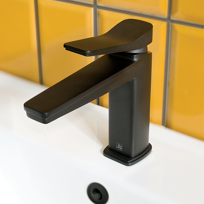 JTP Hix Matt Black Single Lever Basin Mixer Profile Large Image