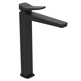 JTP Hix Matt Black Tall Single Lever Basin Mixer Large Image