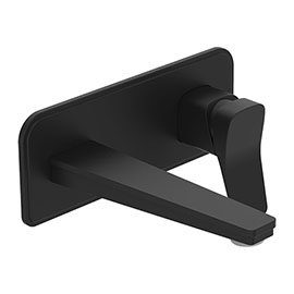 JTP Hix Matt Black Wall Mounted Single Lever Basin Mixer Medium Image