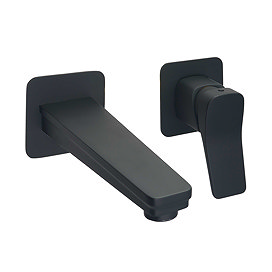 JTP Hix Matt Black Wall Mounted Single Lever Basin Mixer