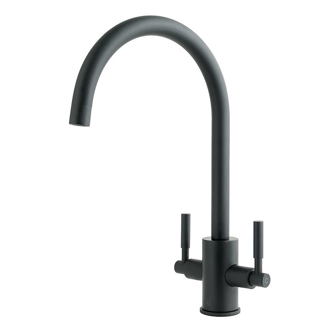 JTP Newbury Matt Black Dual Lever Kitchen Sink Mixer  Profile Large Image