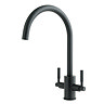 JTP Newbury Matt Black Dual Lever Kitchen Sink Mixer  Profile Large Image