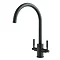 JTP Newbury Matt Black Dual Lever Kitchen Sink Mixer  Profile Large Image