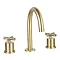 JTP Solex Brushed Brass 3 Hole Deck Mounted Basin Mixer Large Image