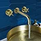 JTP Solex Brushed Brass 3 Hole Wall Mounted Basin Mixer  Profile Large Image