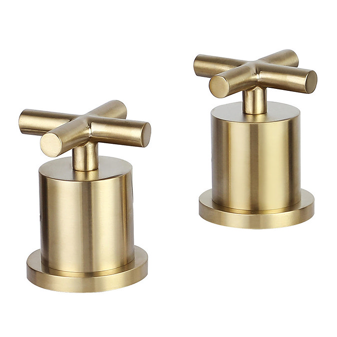 JTP Solex Brushed Brass Deck Mounted Panel Valves (Pair) Large Image