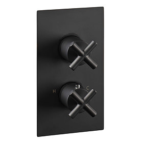 JTP Solex Matt Black Single Outlet Thermostatic Concealed Shower Valve Large Image