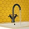 JTP Solex Matt Black Swivel Spout Basin Mixer  Profile Large Image