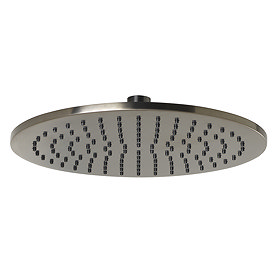 JTP Vos Brushed Black 250mm Round Shower Head Large Image