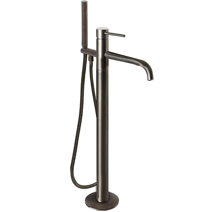 JTP Vos Brushed Black Freestanding Bath Shower Mixer Large Image