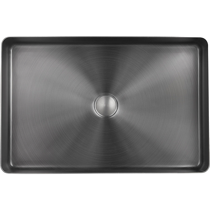 JTP Vos Brushed Black Rectangular Stainless Steel Counter Top Basin + Waste  Profile Large Image