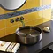 JTP Vos Brushed Black Round Stainless Steel Counter Top Basin + Waste Large Image